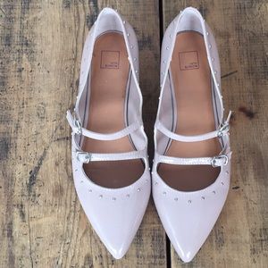 Patten leather studded  flats